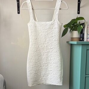 Good American White Textured Mini Dress
